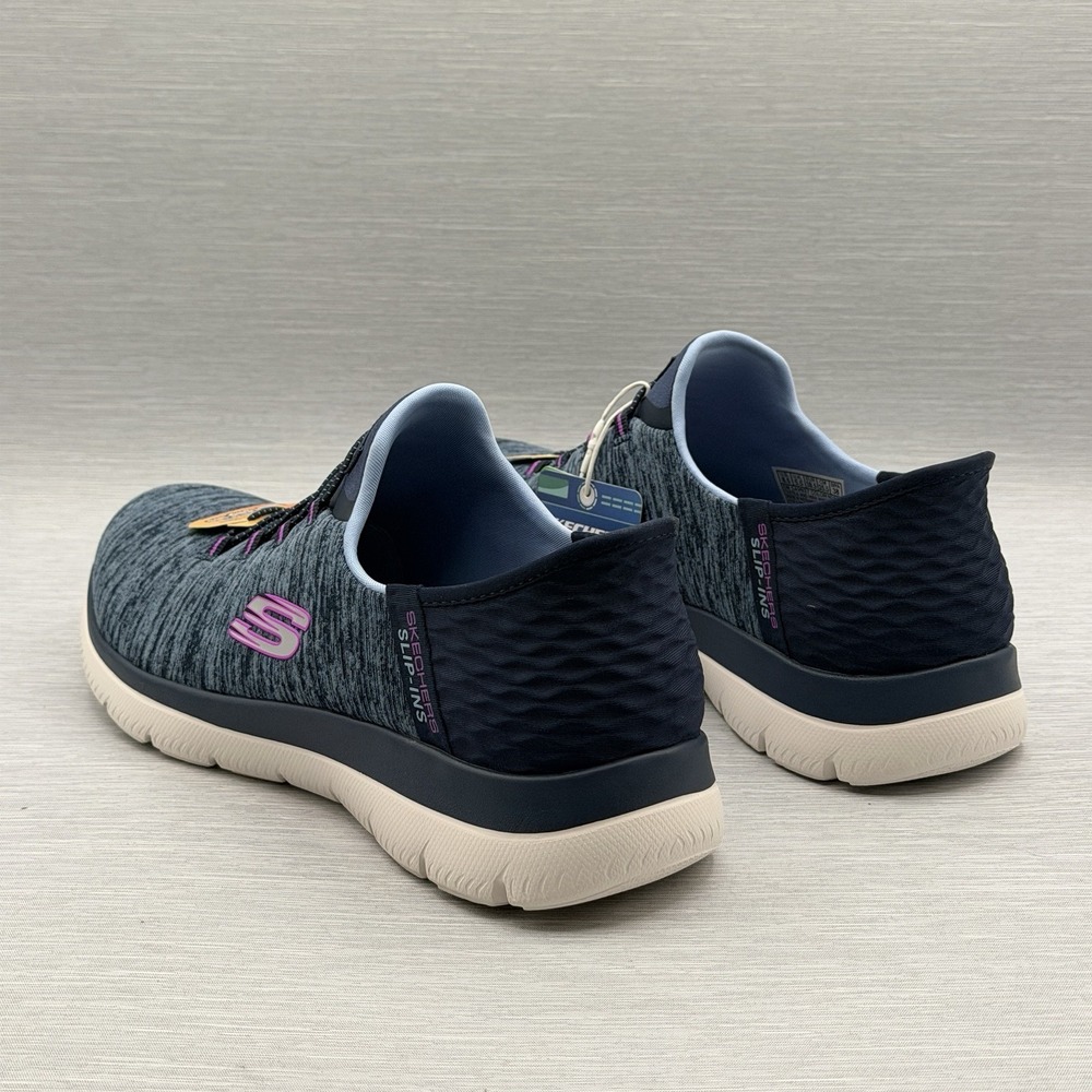 Skechers Women's 9 Sneakers Blue Slip Ins Hands Free Summits Comfort 149937 - Picture 8 of 15